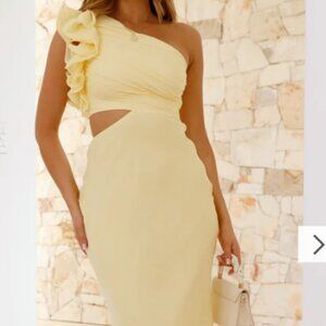 Billy J Amina Maxi/Midi Dress - Yellow